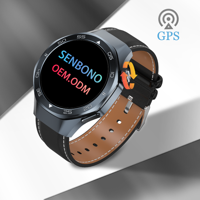 SENBONO C10 Sport Android Smart Watch GPS Compass Heart Rate Sleep Tracking Magnetic Charging 3ATM Waterproof Silica Gel Band