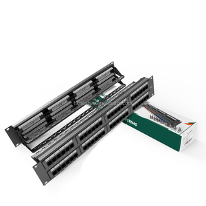 แผงแพทช์ FTTx โลหะ Cat6 UTP 2U 48พอร์ตอีเธอร์เน็ตรองรับ10Gbps แผงติดผนังสำหรับการส่งข้อมูล - Product Image 1