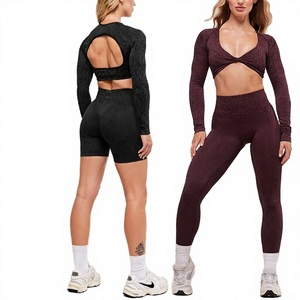 Bin Yousaf LVD116 Solid <b>Plus</b> <b>Size</b> 1 Piece Spandex/Nylon Quick-drying <b>Yoga</b> Bra & Running <b>Pants</b> for Women - Product Image 4