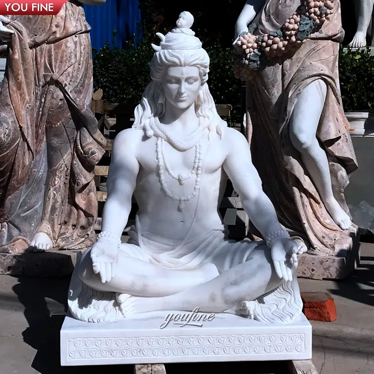 Classic Religious White Natural Lord Shiva Marble Statue Suppliers and Manufacture