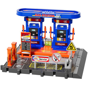 Station-service pour enfants : Jouet éducatif de simulation avec piste, toboggan, station de lavage de voitures et <span class=keywords><strong>restaurant</strong></span> pour garçons - Product Image 1