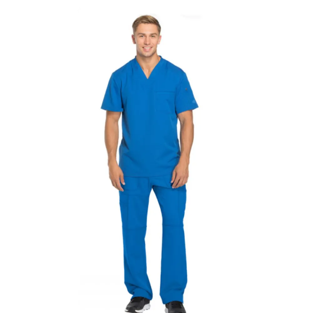 Chaqueta de manga corta para hombre, uniforme de médico de enfermería, con cremallera frontal, alta calidad