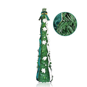 Árbol <span class=keywords><strong>de</strong></span> <span class=keywords><strong>Navidad</strong></span> Espiral Artificial con Cinta Dorada y Blanca, Decoración Navideña - Product Image 2