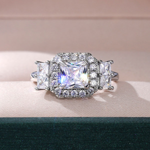 Square Cut Zircon Women Ring Elegant Proposal Wedding Daily Hand Jewelry - Product Image 6