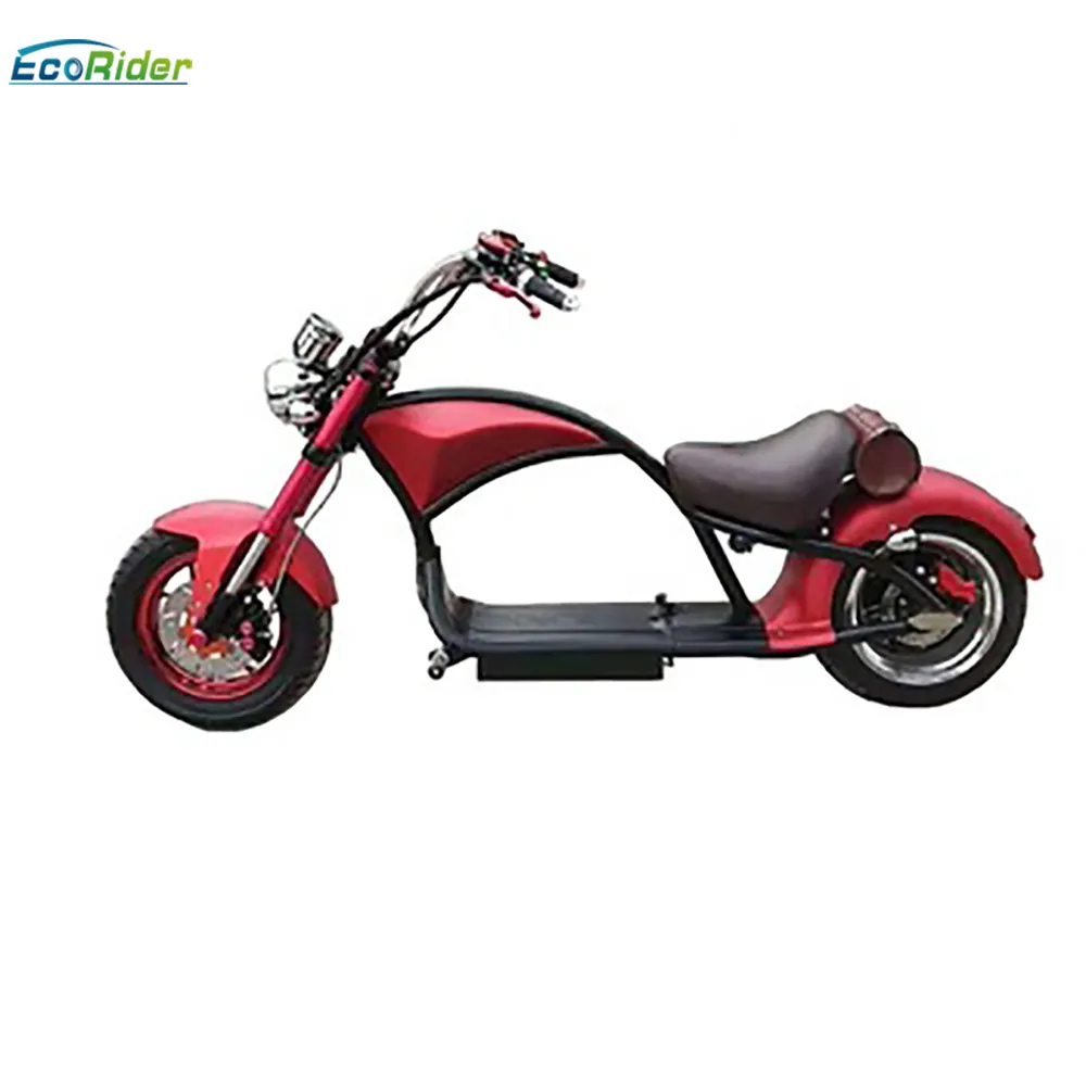 EcoRider 2019 En Çok Satan Çok Renkli Elektrikli Motosiklet E5-5 Citycoco 2 Tekerlekli Scooter Yetişkin 2000W 20.8AH ile EEC