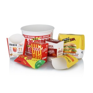 Biodegradable and customizable disposable French fries hamburger takeaway packaging box