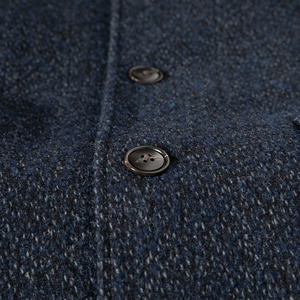 Top Quality <strong>Men's</strong> Navy Melange Fashion Woolen Warm Longer Padding <strong>Coat</strong> <strong>Pea</strong> <strong>Coat</strong> Could Custom - Product Image 5