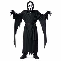 Disfraz de Fantasma de Halloween para Niños y Adultos, Conjunto de Disfraz de Terror con Capucha, Túnica y Daga para Fiestas