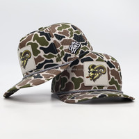 Gorras deportivas snapback de 5 paneles con logo de parche de PVC personalizado para hombre, gorras de golf camufladas personalizadas al por mayor para verano