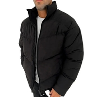 Jaket Pria Desain Polos Laris Manis, Jaket Puffer Anti Angin untuk Luar Ruangan, Jaket Pria Kerah Tegak Hangat, Mantel Jaket Pria