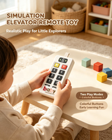 Jouet interactif éducatif pour bébés et tout-petits : ascenseur de simulation avec panneau de boutons lumineux et télécommande pour l'apprentissage précoce