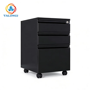 Modern Luxury Minimalist Design Three-drawer Steel Filing <b>Cabinet</b> <b>Lockable</b> Castors Movable for Home Office Under-desk <b>Storage</b> - Product Image 4