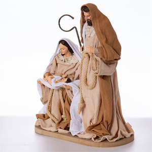 Bộ tượng Chúa hài đồng Giáng sinh, đồ trang trí tôn giáo, Chúa Hài Đồng, Thánh Gia, chất liệu vải và nhựa composite - Product Image 2