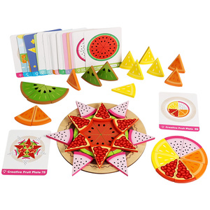 Nouveau jeu de société créatif pour enfants : assiette de fruits, entraînement <span class=keywords><strong>à</strong></span> la réflexion, jeu de correspondance de motifs, amusants puzzles en bois sur le thème des fruits - Product Image 1