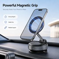 Dudukan Mobil Magnetik Stabil dari Aluminium Penerbangan dengan Lengan Teleskopik, Basis Hisap Gel, Rotasi 360° untuk Perangkat MagSafe di Kaca Depan