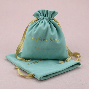 Luxury Fine Jewelry <b>Gift</b> Pouches With Custom Made Logo Large Suede Velvet Drawstring Dust Bag for Jewelry Packaging - Product Image 1