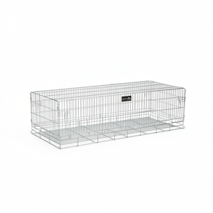 Cage à lapin en acier galvanisé argenté 650 x 55 x 55 cm, cage d'intérieur durable pour animaux de grande taille - Product Image 1