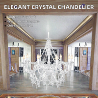Lustre LED Moderne en Acrylique et Cristal Perlé VH30142, Taille Moyenne, Élégant et Tendance, Idéal pour Éclairage de Mariages et Événements