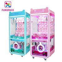 Machine personnalisée de grue de vente de jouet de poupée de griffe en peluche d'ours mignons à monnayeur d'arcade