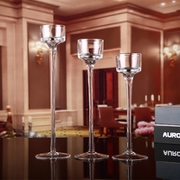 Candélabre en cristal transparent, élégant porte-bougie, décoration de centre de table pour mariage, Saint-Valentin, fêtes et événements
