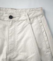 Pantalon plissé ample à jambes larges en coton froissé avec poche triangulaire arrière, coupe décontractée pour femme