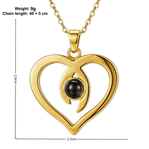 Collares <span class=keywords><strong>de</strong></span> Proyección Personalizados 2026, Te Amo en 100 Idiomas, Colgante <span class=keywords><strong>de</strong></span> Acero Inoxidable con Corazón, Unisex, Regalos Modernos para Enamorados - Product Image 5