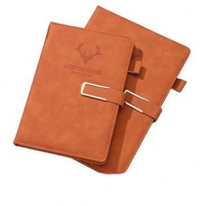 Custom U-buckle Simple Thickened High Quality Hardcover <b>Notepad</b> Creative <b>A5</b> Gift Paper Wholesale Pu Spiral Binding Notebook - Product Image 4