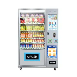 Automatic Intelligent Smart Drink And Snack Vending Machine Cold Soda Vending Machine For Sale With Refrigerator