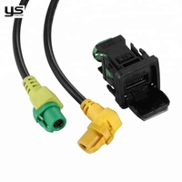 Câble adaptateur USB pour voiture, cordon d'interface USB, connecteur 4 broches vert jaune pour VW Audi MIB Radio Navigation Retrofit