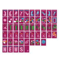 Juego Completo de 160 Fichas de Mahjong Americanas de Acrílico Rosa Grabadas de Lujo con Diseño Inspirado en el Fuego para Celebraciones Festivas