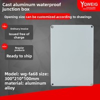 Boîtier en aluminium moulé sablé YQWEIG FA68, boîte de jonction 300x210x100mm, sans protection IP, pour câblage extérieur