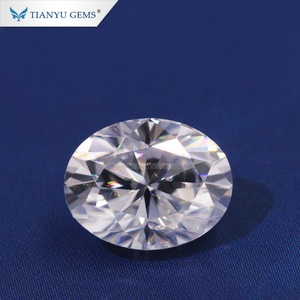 Wuzhou Tianyu อัญมณีเพชรโมอิสทรงรีตัดไม่มีสีสำหรับการตั้งแหวน - Product Image 3