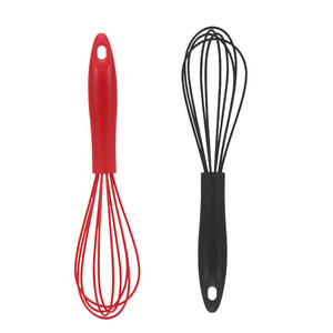 Fouet à œufs en silicone pour ustensiles de cuisine antiadhésifs, fouet à ballon résistant à la chaleur avec poignée en PP, batteur à œufs manuel anti-rayures pour la cuisine - Product Image 1