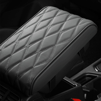 Coussin d'accoudoir de voiture anti-fatigue, motif losanges, en mousse à mémoire de forme et cuir perforé, extension 4 saisons, pour BMW Toyota Honda