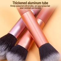 Ensemble professionnel de 12 pinceaux de maquillage doux à marque privée, pour fond de teint et mélange de couleurs, avec manche en plastique