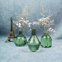 Fournisseur direct d'usine, vase à fleurs séchées hydroponique miniature de style européen en verre borosilicate de haute qualité, surface peinte à la main