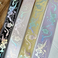 Pochette Serpent Mandala Fleur Mignonne avec Ruban, Sangle Argentée Unie, Matériaux DIY, Nœud Papillon, Dentelle, Porte-Cartes