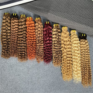 #350 <span class=keywords><strong>Orange</strong></span> gingembre couleur profonde bouclés cheveux brésiliens bruts 12A tissage naturel non traité cuticule alignée faisceaux de cheveux humains bouclés - Product Image 5