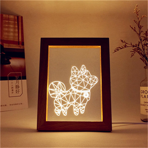 <span class=keywords><strong>Strange</strong></span>-Luz Led 3d de noche para dormitorio, lámpara de mesita de noche, marco de fotos de roble, atmósfera, pequeña, regalo - Product Image 6