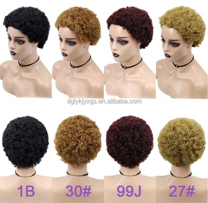 Perruque Courte Afro Bouclée en Gros pour <span class=keywords><strong>Coupe</strong></span> Pixie 100% Cheveux Humains Vierge pour Femmes sans Dentelle - Product Image 6