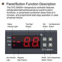 Pengontrol suhu digital STC‑8080A+ untuk freezer penyimpanan dingin pencairan kulkas pengatur suhu