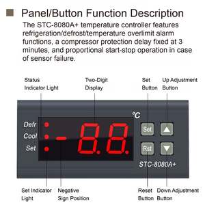 STC‑8080A+ डिजिटल तापमान नियंत्रक डीप फ्रीज़र कोल्ड स्टोरेज डीफ्रॉस्ट फ्रिज उपयोग के लिए - Product Image 5