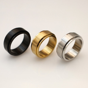 Plain Band Brushed <b>Titanium</b> Steel Rotating <b>Ring</b> Unisex Fashion <b>Rings</b> Engagement Jewelry - Product Image 4
