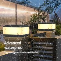 Lampes solaires à pilier extérieures étanches en aluminium IP65 LED avec base E27, lampes à pilier en marbre pour clôture
