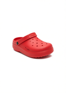 Zoccoli per Bambini Taglia 21 Rossi con Tomaia in Plastica e Suola in EVA, Modello Slip-On con Punta Rotonda, Stile Sportivo per Tutte le Stagioni - Product Image 1