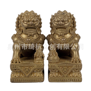 Qi Hang Chinese Style Bronze Lion Figurine Handmade Home Decoration For Living Room Entryway Balcony <b>Ornament</b> - Product Image 5