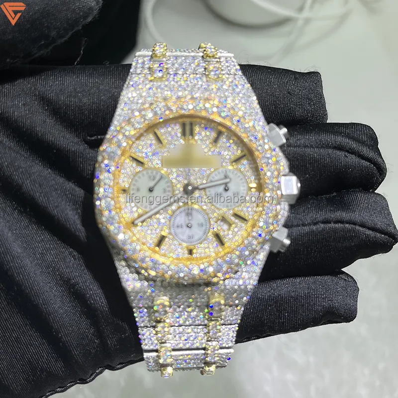 Moissanite watch luxury vvs men's Watch Diamond high end jewelry custom full iced out diamond for hip hop watch