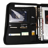 Porte-documents en cuir TSH avec classeur à anneaux A4, couverture rigide en PVC, 60 feuilles, pour conférences, entreprise, promotion, dossiers