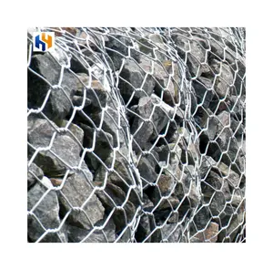 Malla de alambre de cesta de gaviones, protección de Banco de Río hexagonal rellena de roca galvanizada a prueba de herrumbre 2X1X1 3X2X0.3