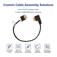 Câble d'affichage EDP ICape 40 broches, pas de 0,5 mm, 100 ohms, 5,4 Gbit/s, gaine PVC, Full HD 4K, assemblage de câble personnalisé pour PC tout-en-un LCD